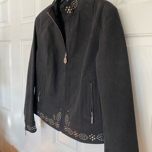 Elegant Black Studded Women's Jacket